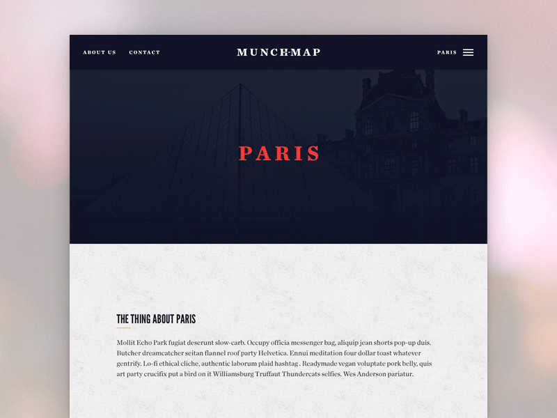 Munch-Map City Overview city food logo map munch map paris restaurants web design website
