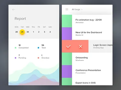 Day 093 - TO-DO calendar flat graph kit manager organizer statistic task tickets to do ui
