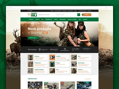 Polovnicky raj e shop ecommerce fireworks green guns hunter hunting nature orange store web woods