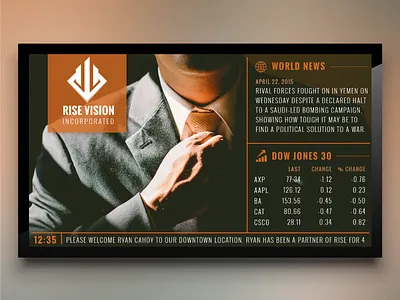Corporate for Digital Signage corporate digital signage layout orange stocks. news tie