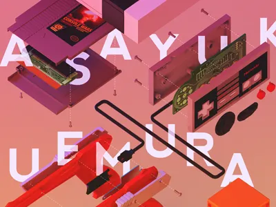 Masayuki Uemura NYU lecture poster 3d illustration isometric modeling poster video game