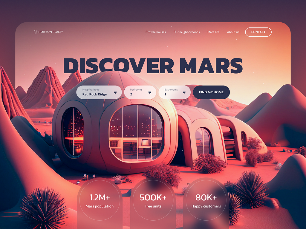 Discover Mars Real Estate by Karin on Dribbble