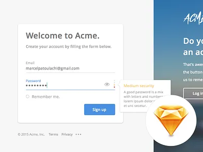 Smart Signup form + Sketch file floating labels form material signup sketch