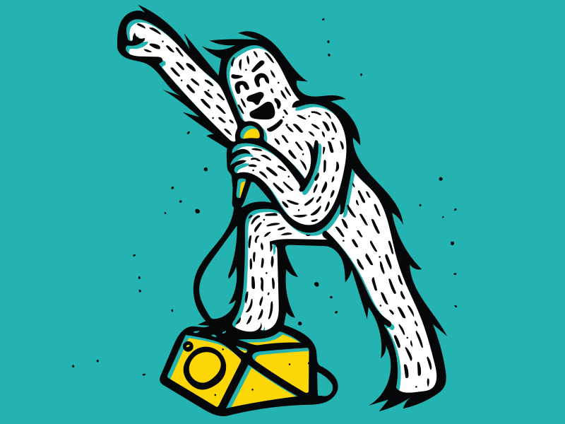 Party Monsters band character guitar illustration monster rocknroll singer yeti