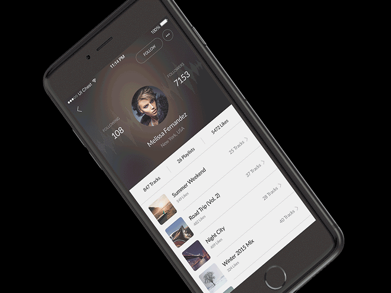 Chameleon Profile animation app ios iphone mobile music profile social ui ui kit user interface