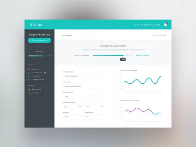 Profile Page data graphs platform profile ui ux webdesign