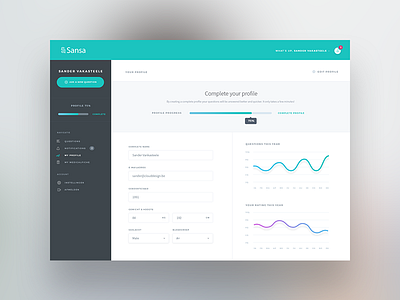Profile Page data graphs platform profile ui ux webdesign