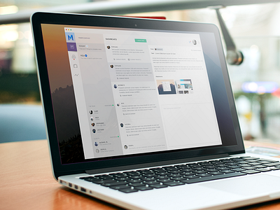 Project management redesign email interfase messaging pms project management system ui