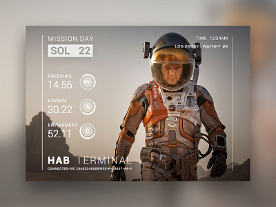The Martian - Watney Log Freebie (Sketch) dashboard freebie movie sketch the martian ui watney