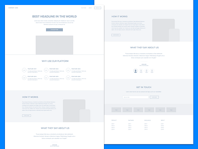 Freebie! Sketch Landing Page Wireframe download file free freebie landing page sketch sketchapp wireframe