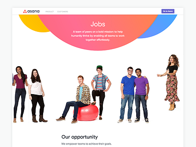 Asana.com Redesign asana asana.com dots gradients people team pages teams web design website