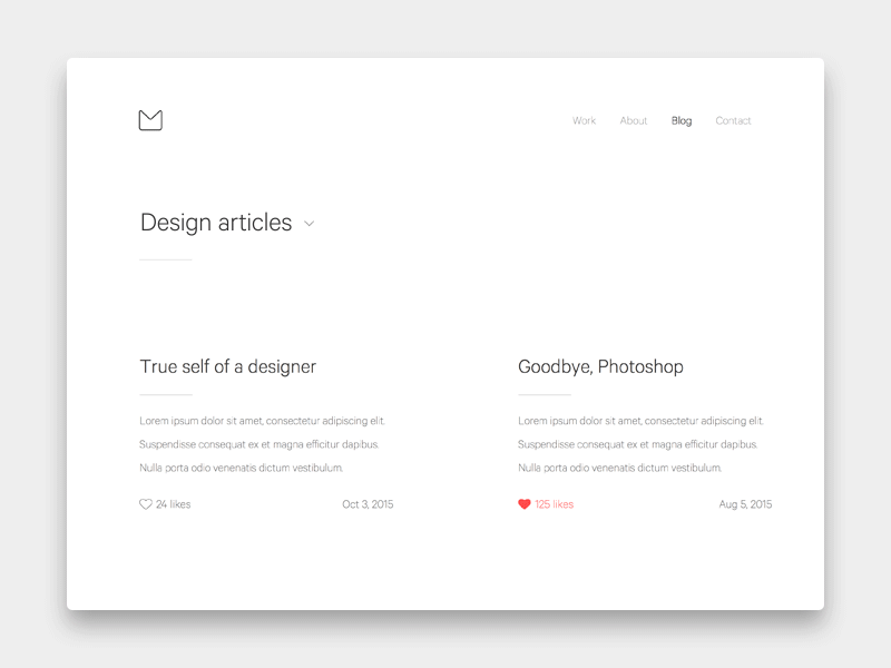 Blog Category Selection blog clean gif gray minimal minimalist ui ux web white