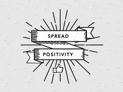 Spread Positivity badge kind kindness mark positivity ribbon seal sketch
