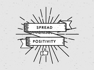 Spread Positivity badge kind kindness mark positivity ribbon seal sketch