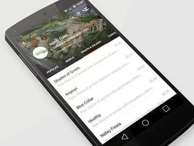 OrderUp Menu - Android android app food material design menu moble nalley fresh restaurant salad ui ux