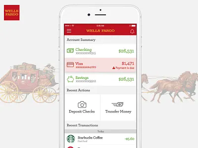 Wells Fargo Mobile Re-Design app bank banking fargo iphone mobile ui ux wells wells fargo