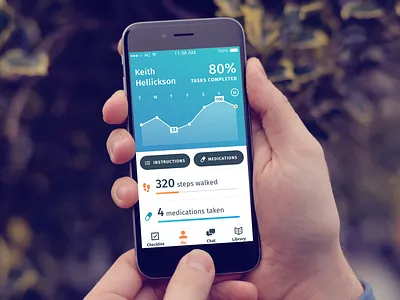 Patient Progress Profile app chart data fitness gradient graph health ios medications patients training ux