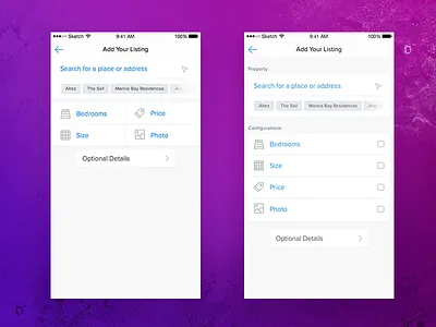 Create Listing listing page real estate sketch startup web app