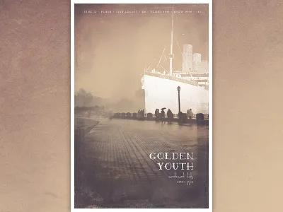 Golden Youth Poster band gig glass minimaltexture music nashville plate poster stl vintage