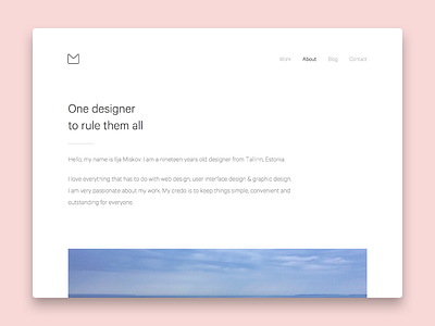 About Page about clean minimal minimalist portfolio ui ux web webdesign white