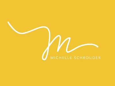Michelle Schrouder Logo branding handwriting logo logo design personal brand personal logo script typography yellow