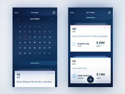 Info cards / Calendar calendar cards category date filter icons ios material menu swipe todo ux
