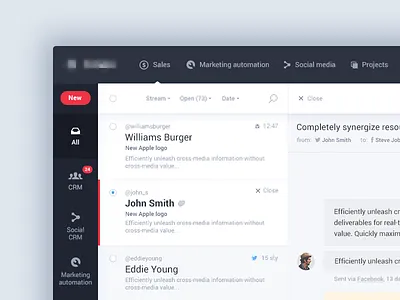 Pipeline UI - Inbox app dailyui dashboard flat inbox interface ios material ui ux