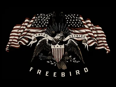 Lynyrd Skynyrd Merch Design arrows banner eagle flag freebird illustration merch merchandise rock vintage