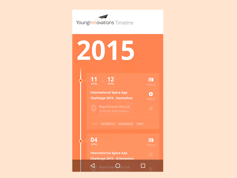 Timeline Prototype with Pixate gif pixate prototype timeline