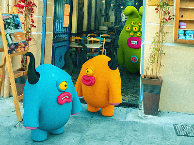 Ouzo tavern 3d frogluslumps greece monsters piraeus