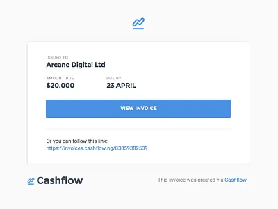Cashflow Email Concept cashflow email invoice invoicing