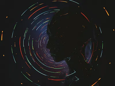 Silhouette Wallpaper background colors desktop background desktop wallpaper face high resolution rainbow silhouette space techno wallpaper woman