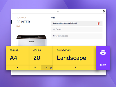 Day 009 Print Dialog Screen card clean dialog print ui widget