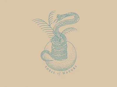 F O R C E o f N A T U R E design graphic design handmade illustration nature snake type