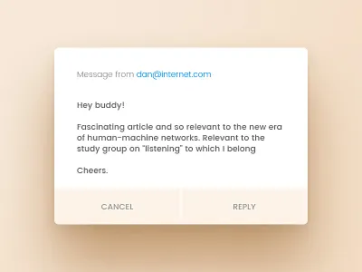 Day 099 - Message Notification conversation email message modal notification pop reply up window