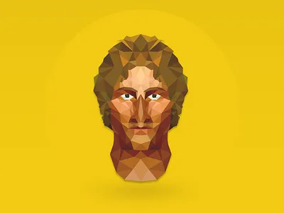 Alexander III of Macedon (Alexander the Great) alexander face flat ilustrator low macedonia poly polygon portrait vector yellow