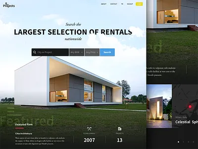 Projects Landing architecture estate home house landing real rental search web