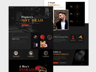 Dapper's Not Dead avenir barber bodoni classy dapper dark grooming hair marketing white