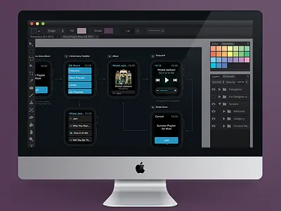 PS illustration apple watch design flow flat illustration photoshop process prototyping scheme ui ukraine