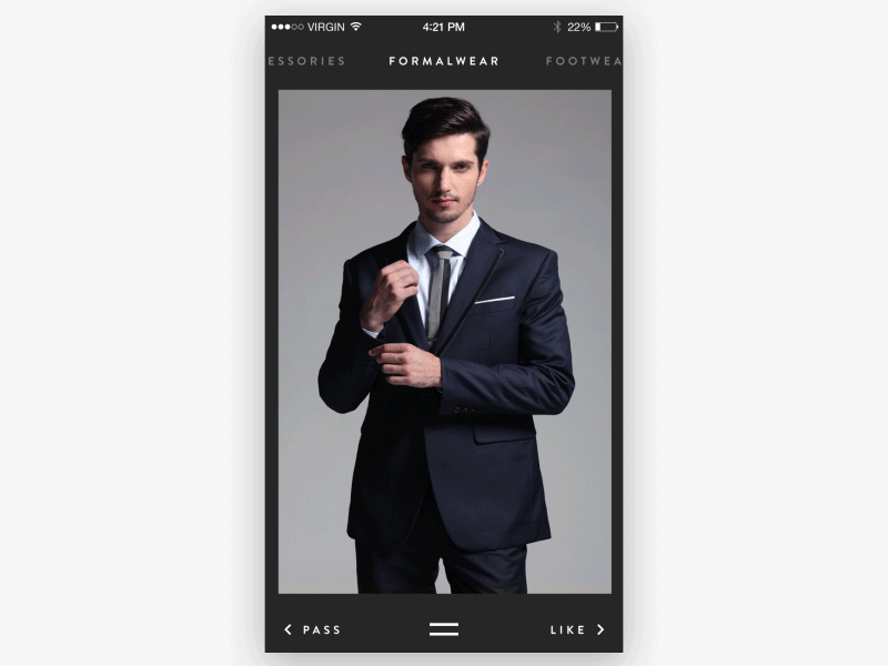 Fashion Swiper bold clean ecommerce fashion ios swipe tinder ui ux