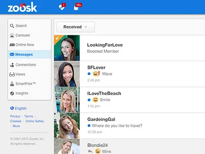 One Inbox for Zoosk zoosk