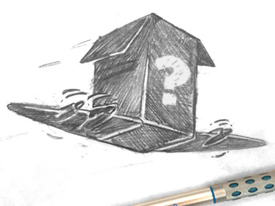 Mystery Box Original Sketch airplane benny gold box delivery de mystery plane sketch
