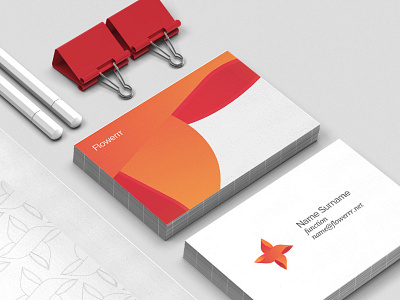Flowerrr branding branding bussines card envelope flower letter wind
