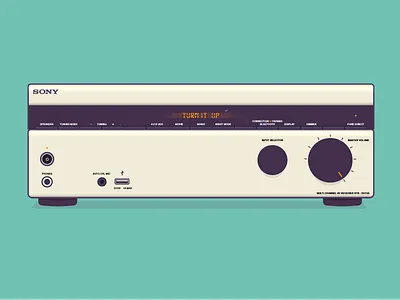 Sony Receiver audio dial illustration music receiver sony vector