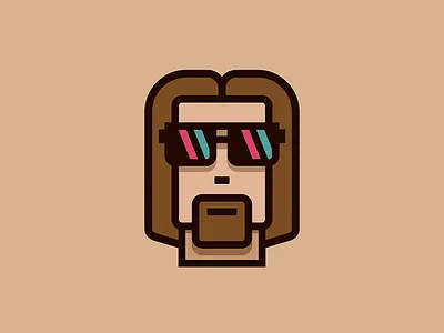 The Big Lebowski bowling character dude glasses illustration lebowski line lines logo mark pattern sign