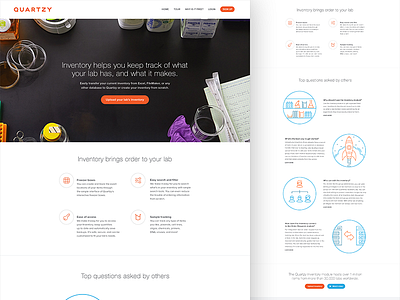 Inventory Landing Page big photo call to action icon illustration inventory landing page photo science web