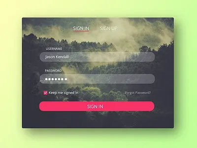 Login Form flat form interface login sign in widget