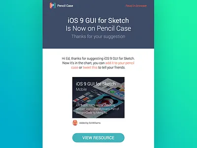 Pencil Case Notification Email - Suggestion Added email html email notification pencil case transactional