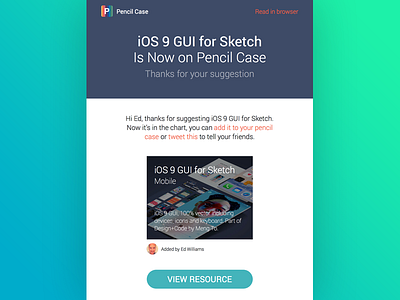Pencil Case Notification Email - Suggestion Added email html email notification pencil case transactional