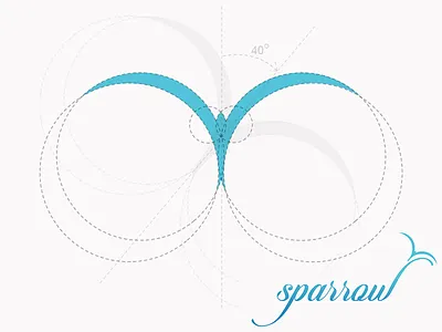 Sparrow-Logo 2 bird blue branding circles design grids icon illustration lettering logo sparrow typography